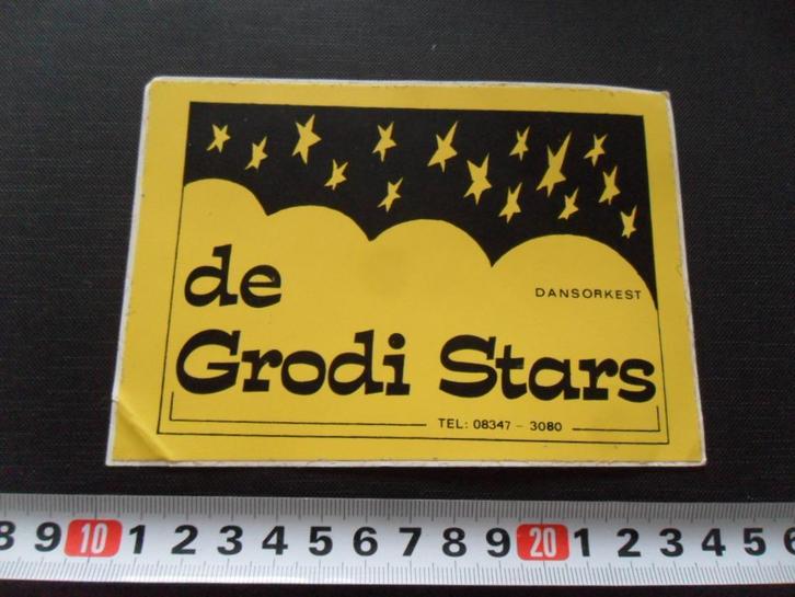 sticker wehl dansorkest DE GRODI STARS, Verzamelen, Stickers, Zo goed als nieuw, Ophalen