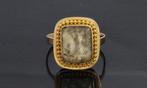 Memorie antieke 18k gouden ring 19e eeuws haar werkje rouw, Sieraden, Tassen en Uiterlijk, Antieke sieraden, Ophalen of Verzenden