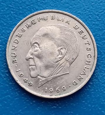 Duitsland 2 mark 1969 (F - Konrad Adenauer)   beschikbaar voor biedingen