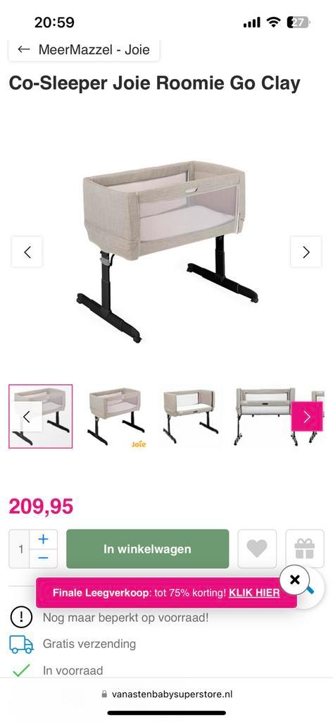 Joie Roomie Go co-sleeper, Kinderen en Baby's, Babywiegjes en Ledikanten, Nieuw, Wieg, Ophalen