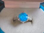 Mooie Zilveren Ring met Blauwe ronde Opaal, Sieraden, Tassen en Uiterlijk, Antieke sieraden, Verzenden, Zilver, Ring, Met edelsteen