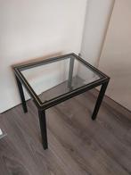 Glazen bijzettafel met zwart frame 50x40x45 cm, Ophalen, Minder dan 45 cm, Minder dan 55 cm, Gebruikt
