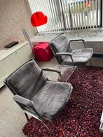 2 vintage stoelen Duits design, Drabert.  Retrostijl., Huis en Inrichting, Stoelen, Ophalen, Gebruikt, Grijs, Twee