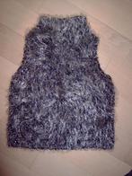 Zilver truitje zonder mouwen fluffy glansmateriaal 38, Kleding | Dames, Tops, Overige kleuren, Zo goed als nieuw, Zonder mouw