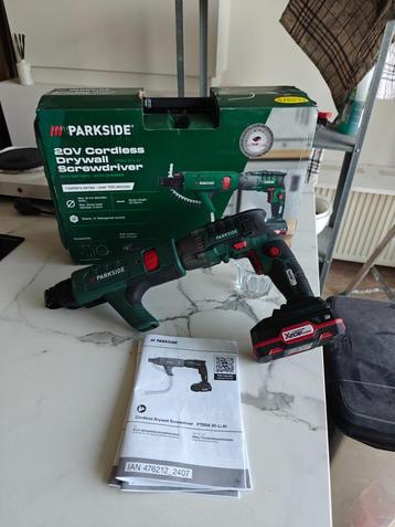 Parkside gipsplaatschroefmachine incl. doos, accu, lader beschikbaar voor biedingen