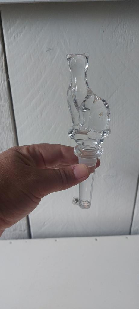 Kurk van glas in vorm van poes (  ook wat kristal ) dop fles, Antiek en Kunst, Antiek | Glas en Kristal, Ophalen of Verzenden