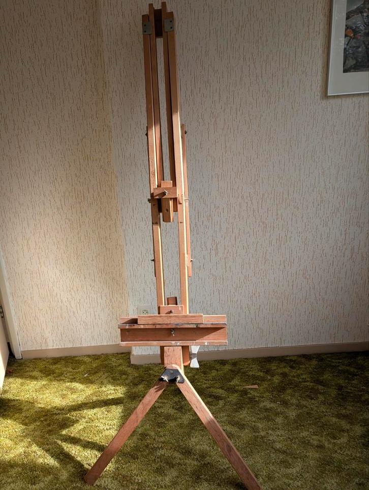 Houten Schildersezel - Stevig en Verstelbaar, Hobby en Vrije tijd, Schilderen, Gebruikt, Ezel, Ophalen