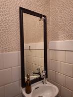 Vintage brocante houten zwarte lijst met spiegel, Huis en Inrichting, Woonaccessoires | Spiegels, Minder dan 100 cm, Minder dan 50 cm