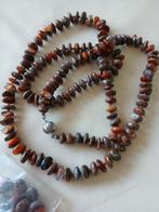 Prachtig gekleurd Amber snoer + zilv.slot, 91 cm, Sieraden, Tassen en Uiterlijk, Kettingen, Verzenden, Gebruikt, Overige kleuren