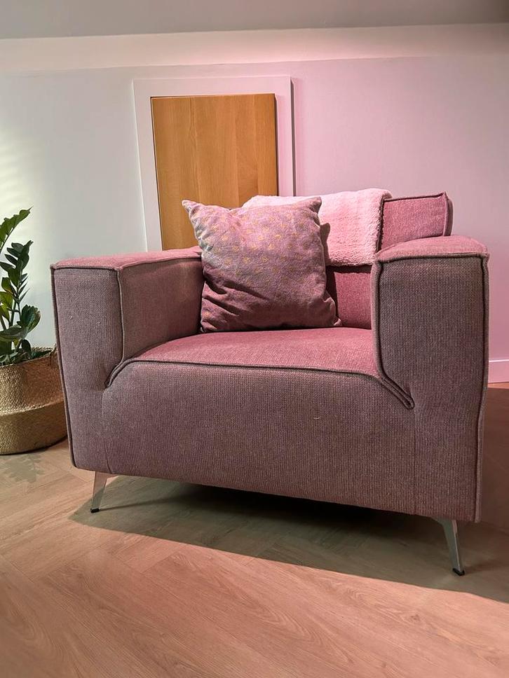 Oudroze Stoel / Loveseat, Huis en Inrichting, Fauteuils, Gebruikt, Stof, 75 tot 100 cm, Ophalen