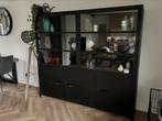 Industriele zwart stalen vitrinekast, Huis en Inrichting, Kasten | Buffetkasten, Ophalen, Zo goed als nieuw, 25 tot 50 cm, 150 tot 200 cm