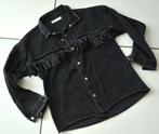 Stoere cowboy zwarte jeans bloes, jasje met studs maat 152, Meisje, Overhemd of Blouse, Ophalen of Verzenden, Zo goed als nieuw
