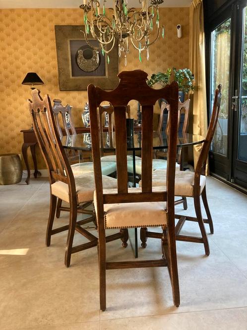Eetkamerstoelen Engelse stijl, Huis en Inrichting, Stoelen, Gebruikt, Vijf, Zes of meer stoelen, Hout, Bruin, Ophalen of Verzenden