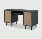 Made .com bureau retro zwart / rotan, Huis en Inrichting, Bureaus, Ophalen, Gebruikt, Bureau