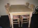 Z.g.a.n. Whitewash eiken eethoek met stoelen, Ophalen, Gebruikt