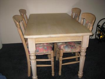 Z.g.a.n. Whitewash eiken eethoek met stoelen beschikbaar voor biedingen