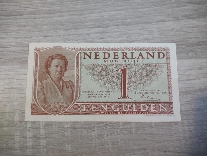 UNC biljet 1 gulden 1949, muntbiljet Juliana, Postzegels en Munten, Bankbiljetten | Nederland, 1 gulden, Ophalen of Verzenden