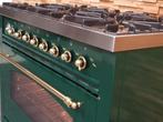 🔥Luxe Boretti Fornuis 90cm GROEN + messing 6 pits 1 oven, Witgoed en Apparatuur, Fornuizen, Niet ingevuld, 60 cm of meer, Niet ingevuld