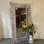 Trendy Spiegel – houten lijst wit - 150 x 80 cm -TTM Wonen, Nieuw, 75 tot 100 cm, 150 tot 200 cm, Rechthoekig