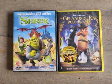 DVD Shrek en De gelaarsde kat puss in boots beschikbaar voor biedingen