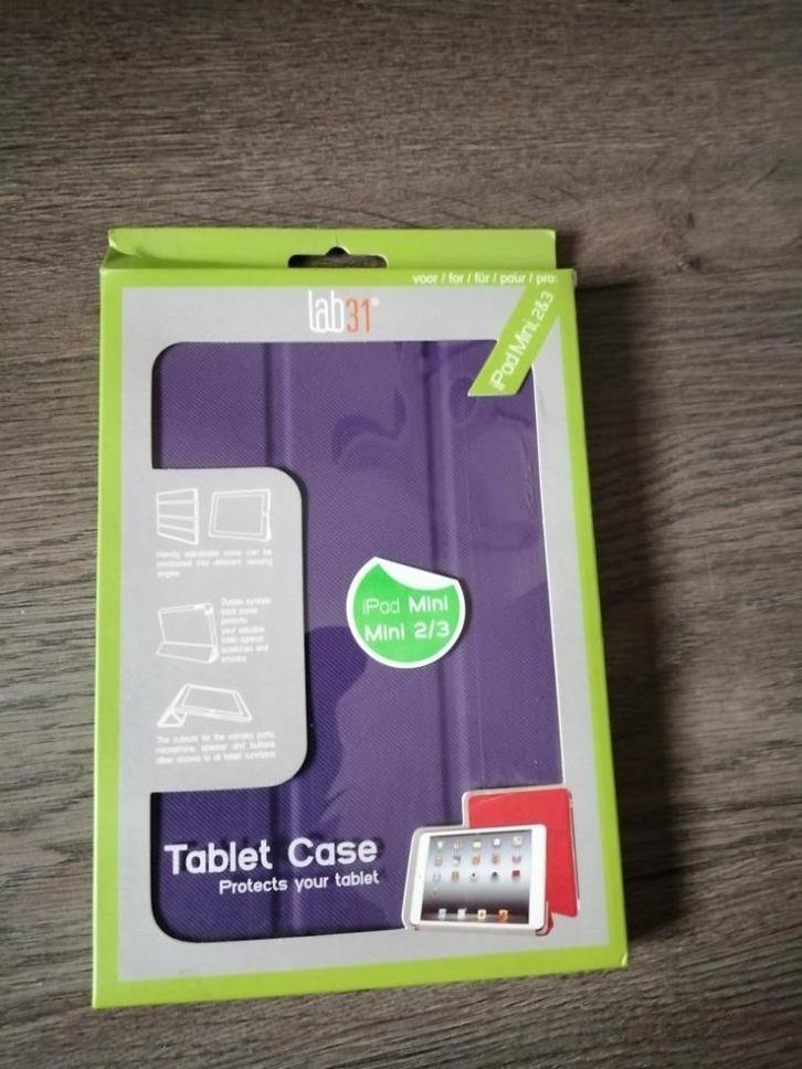 Tablet hoes (lab31) ipad/mini/mini 2-3  kleur blauw/paars ., Computers en Software, Tablet-hoezen, Nieuw, Bescherming voor- en achterkant