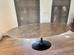 Ovalen tafel bruin marmer, Ophalen, Overige materialen, 100 tot 150 cm, Vijf personen of meer