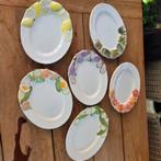 Brocante barbotine aardewerk fruitborden, Ophalen of Verzenden