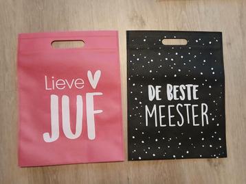 Juf en meester bedankje - 18x tas - cadeau - webshop beschikbaar voor biedingen