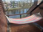 Kleurige hangmat in handige draagtas, Tuin en Terras, Hangmatten, Opvouwbaar, Ophalen of Verzenden, Zo goed als nieuw, Eenpersoons