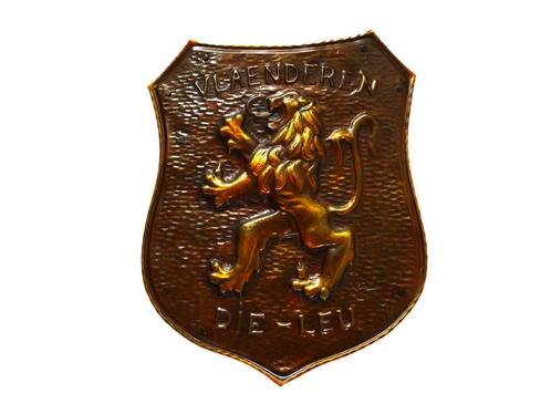 Wapenschild Vlaenderen die Leu België Mecap Schild leeuw, Antiek en Kunst, Curiosa en Brocante, Ophalen of Verzenden