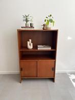Vintage teakhouten open kastje, jaren 60/midcentury, Huis en Inrichting, Kasten | Ladekasten, Ophalen, Gebruikt, 1 of 2 laden