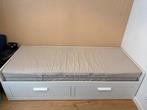 Ikea Brimnes Bedbank met 2 matrassen - zo goed als nieuw!, Ophalen, Wit, Tweepersoons, Zo goed als nieuw