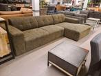 Nieuwe hoekbank in groene platte tweedstof 305x160cm €995, Huis en Inrichting, Ophalen, ., Nieuw, .