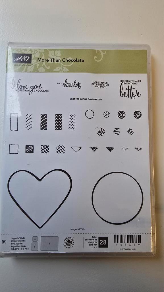 Stampin up stempelset more than chocolate, Hobby en Vrije tijd, Stempelen, Gebruikt, Clearstamp, Ophalen of Verzenden