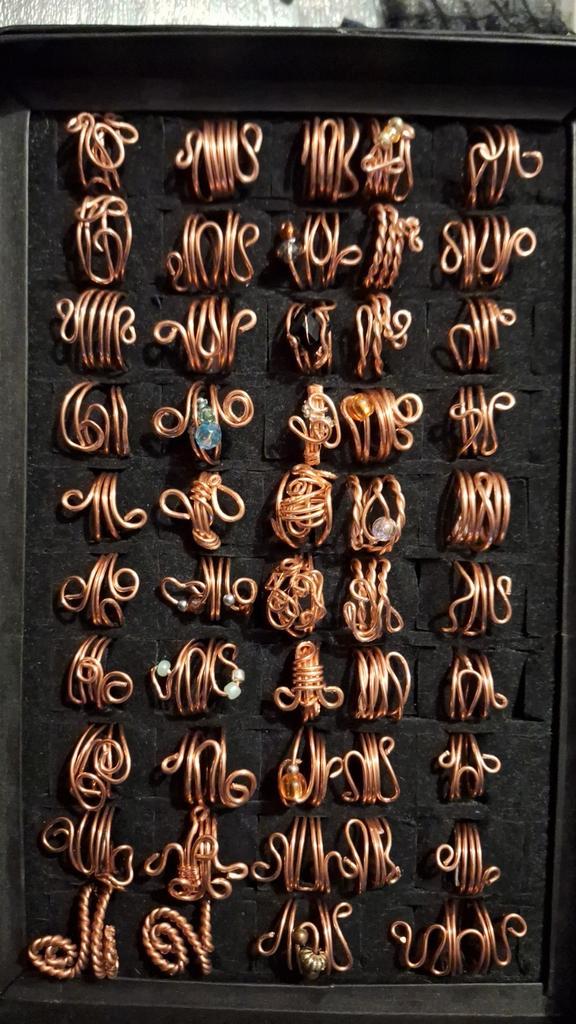 Koperen Sieraden - Uniek Handgemaakt, Sieraden, Tassen en Uiterlijk, Ringen, Nieuw, Dame of Heer, 17 tot 18, Bruin, Overige materialen