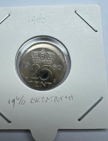 25 Cent 1980 misslag 19% excentrisch beschikbaar voor biedingen