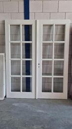 Set schuifdeuren met geslepen glas zo goed als nieuw ( 507 ), Doe-het-zelf en Verbouw, Deuren en Horren, 215 cm of meer, Glas