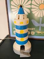 Sfeervolle vintage Heico Vuurtoren Lamp – Blauw/Wit, Ophalen of Verzenden
