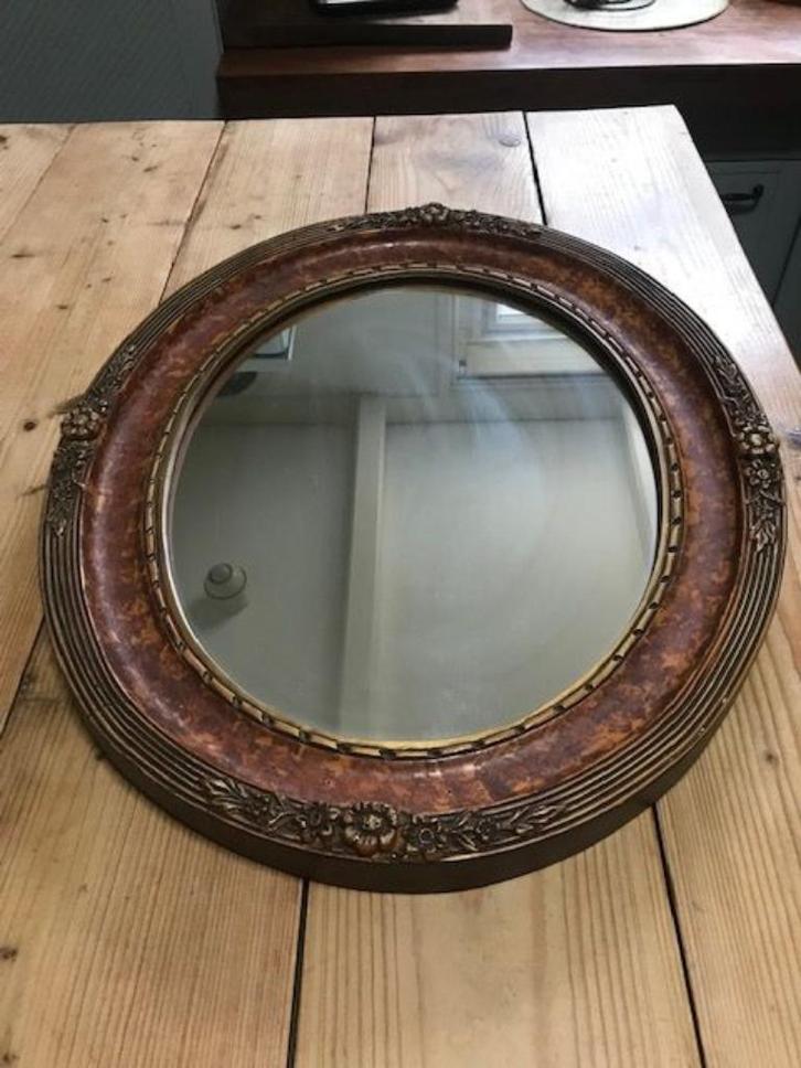Antieke mooie spiegel ovaal antiek oud oude, Antiek en Kunst, Antiek | Spiegels, Minder dan 50 cm, Ovaal, Ophalen