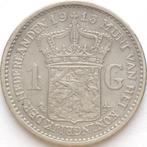 XntriQ-Coins - zilveren 1 Gulden 1913 Wilhelmina, 1 gulden, Zilver, Ophalen of Verzenden, Koningin Wilhelmina