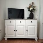Landelijk dressoir, gerestyled, wit/grijs 130x45x86, Huis en Inrichting, Kasten | Dressoirs, Ophalen, Zo goed als nieuw, 25 tot 50 cm