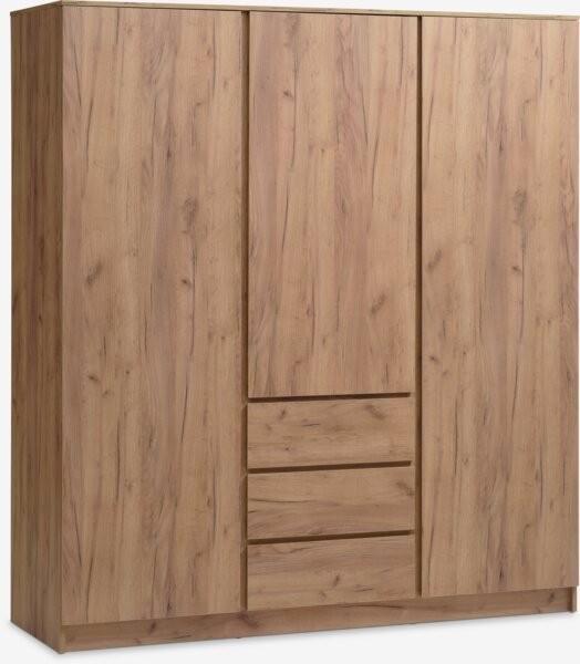 Ruime Kledingkast Limfjorden - Naturel Eiken, Huis en Inrichting, Kasten | Kledingkasten, Nieuw, 200 cm of meer, 150 tot 200 cm