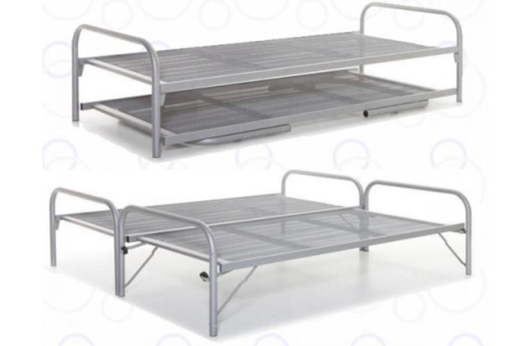 wit AVEK twin bed 90x200 dubbel, Huis en Inrichting, Slaapkamer | Bedden, Gebruikt, Tweepersoons, 180 cm, 200 cm, Metaal, Wit