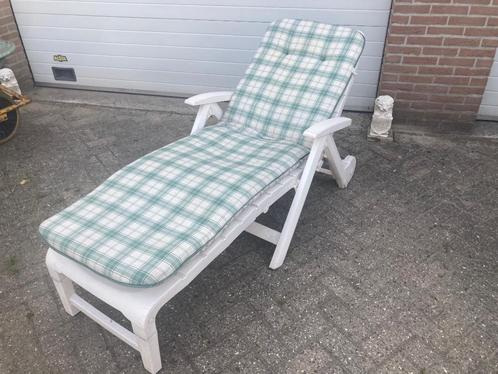 Hartman terras ligstoel buiten, Tuin en Terras, Ligbedden, Gebruikt, Kunststof, Inklapbaar, Verstelbaar, Verrijdbaar, Ophalen