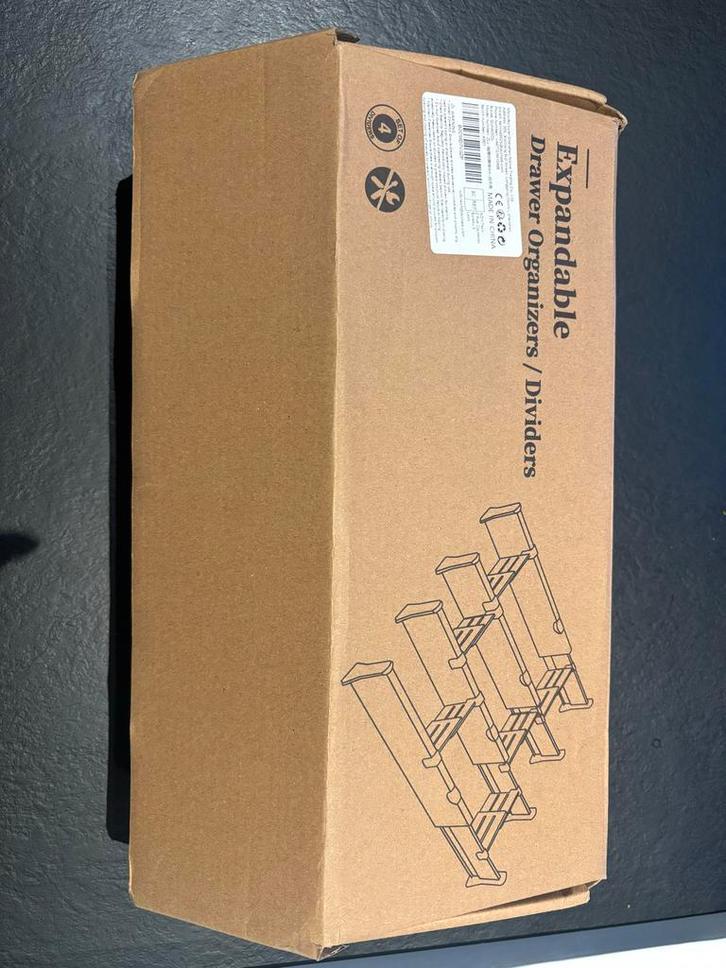 Uitschuifbare ladeverdelers - Nieuw in doos!, Huis en Inrichting, Woonaccessoires | Kisten, Nieuw, Minder dan 50 cm, Kunststof