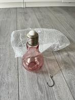 Lamp bol in lichtroze aan ketting met haakje, Ophalen of Verzenden, Zo goed als nieuw, E27 (groot)