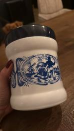 Stijlvol vintage melkglas potje met Delfts blauw decor, Antiek en Kunst, Antiek | Porselein, Ophalen of Verzenden