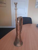 Antieke koperen jachthoorn, Ophalen of Verzenden, Gebruikt