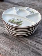 6 fondue borden gourmetten gourmet vintage retro Zweeds, Ophalen of Verzenden, Nieuw, Overige stijlen, Bord(en)