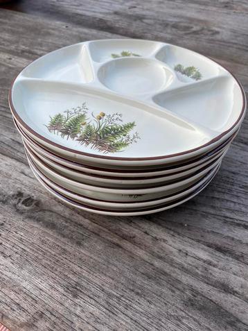 6 fondue borden gourmetten gourmet vintage retro Zweeds beschikbaar voor biedingen